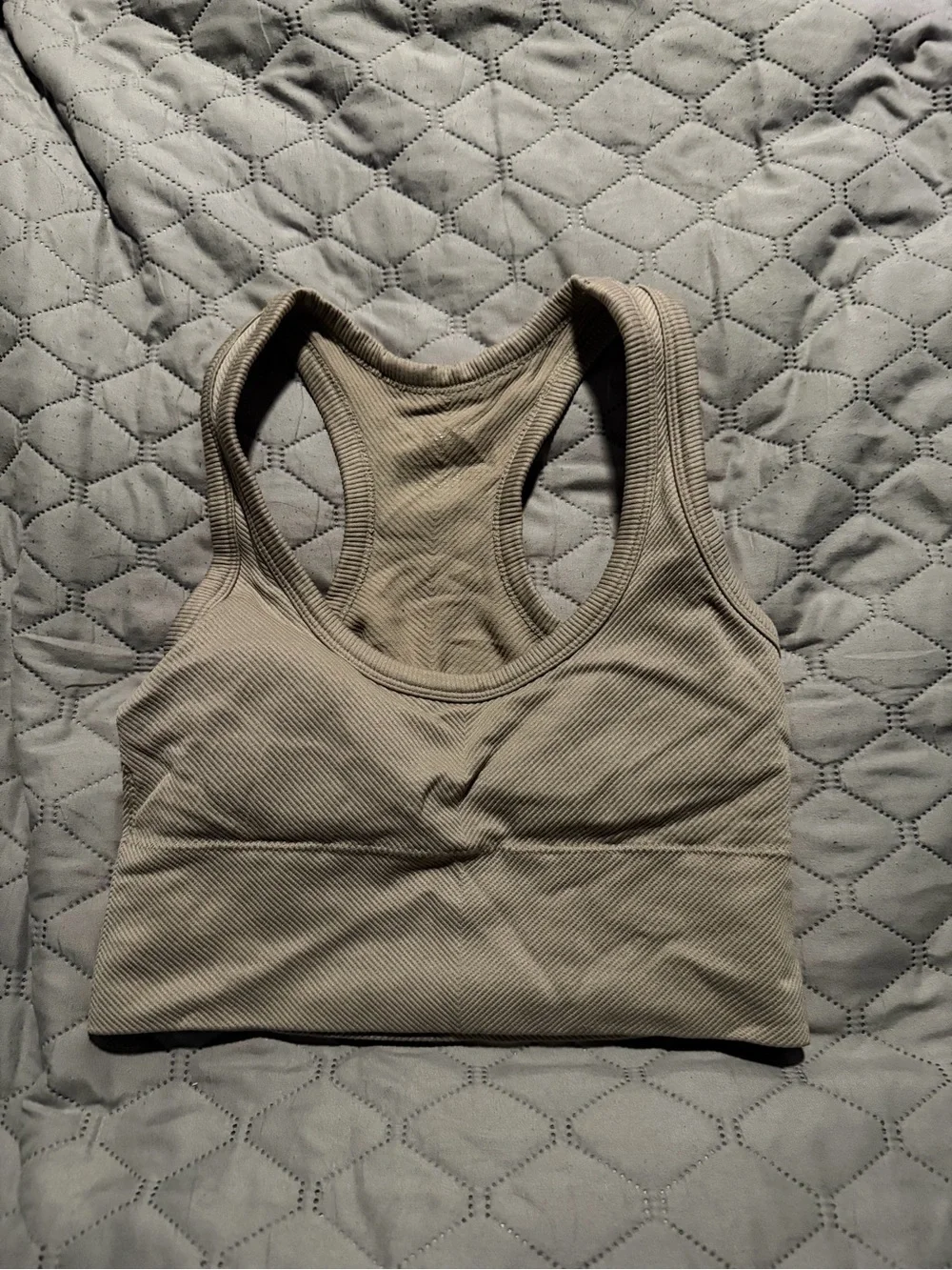 Ribbed Racerback Crop Brami - Taupe